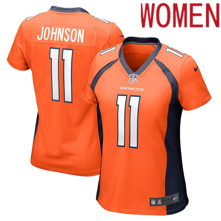Women Denver Broncos #11 Josh Johnson Nike Orange Game Player NFL Jersey